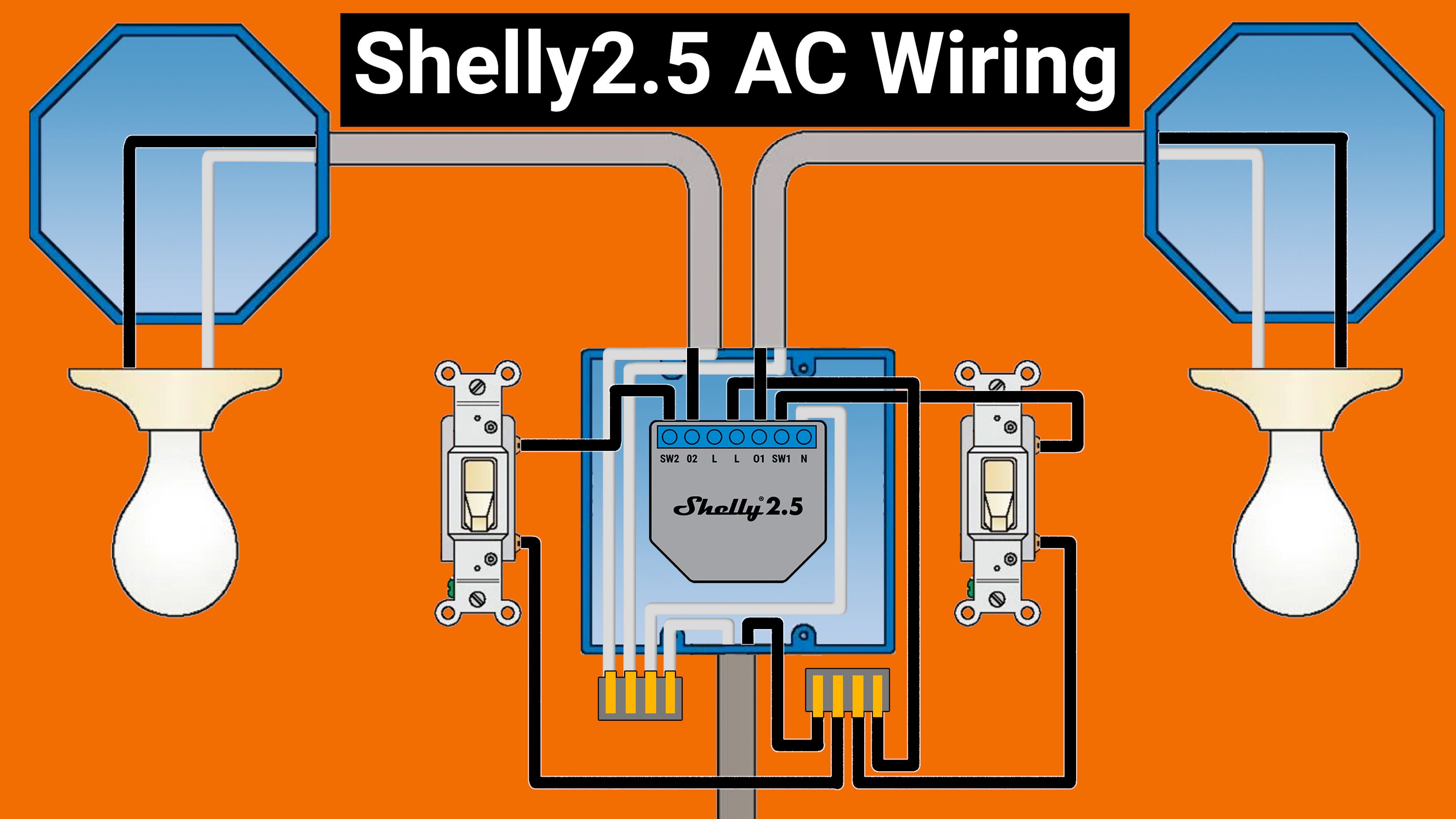 Shelly 1PM 16A DC-AC Switch Relay Wireless WiFi Power Metering TASMOTA